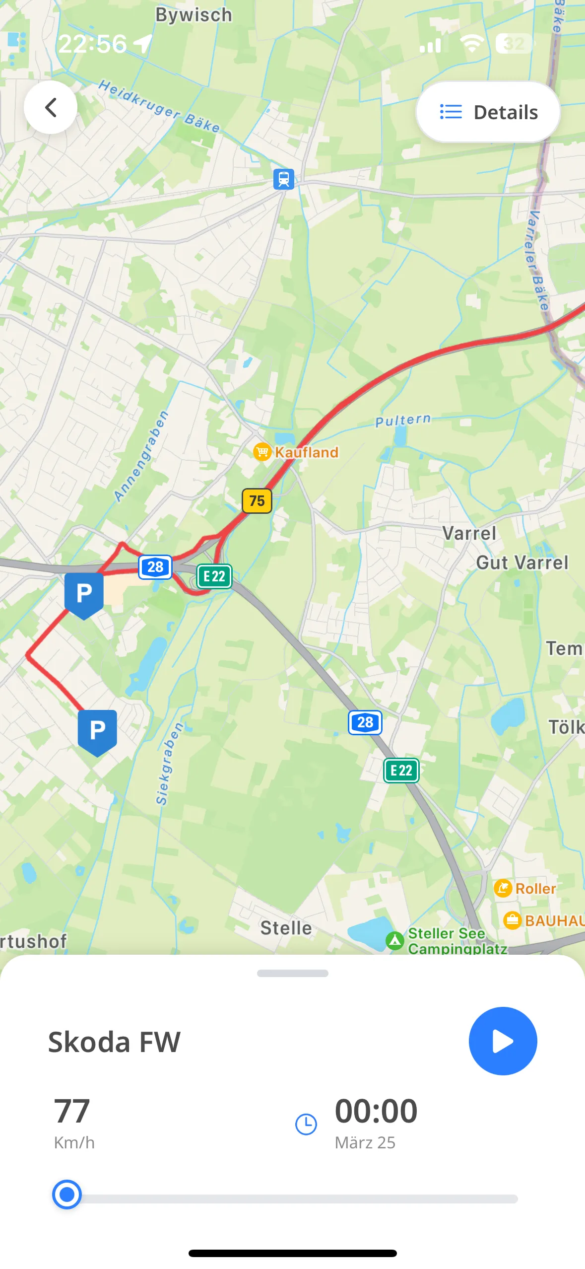 Safari GPS Fahrzeugortungs-App - Kartenansicht