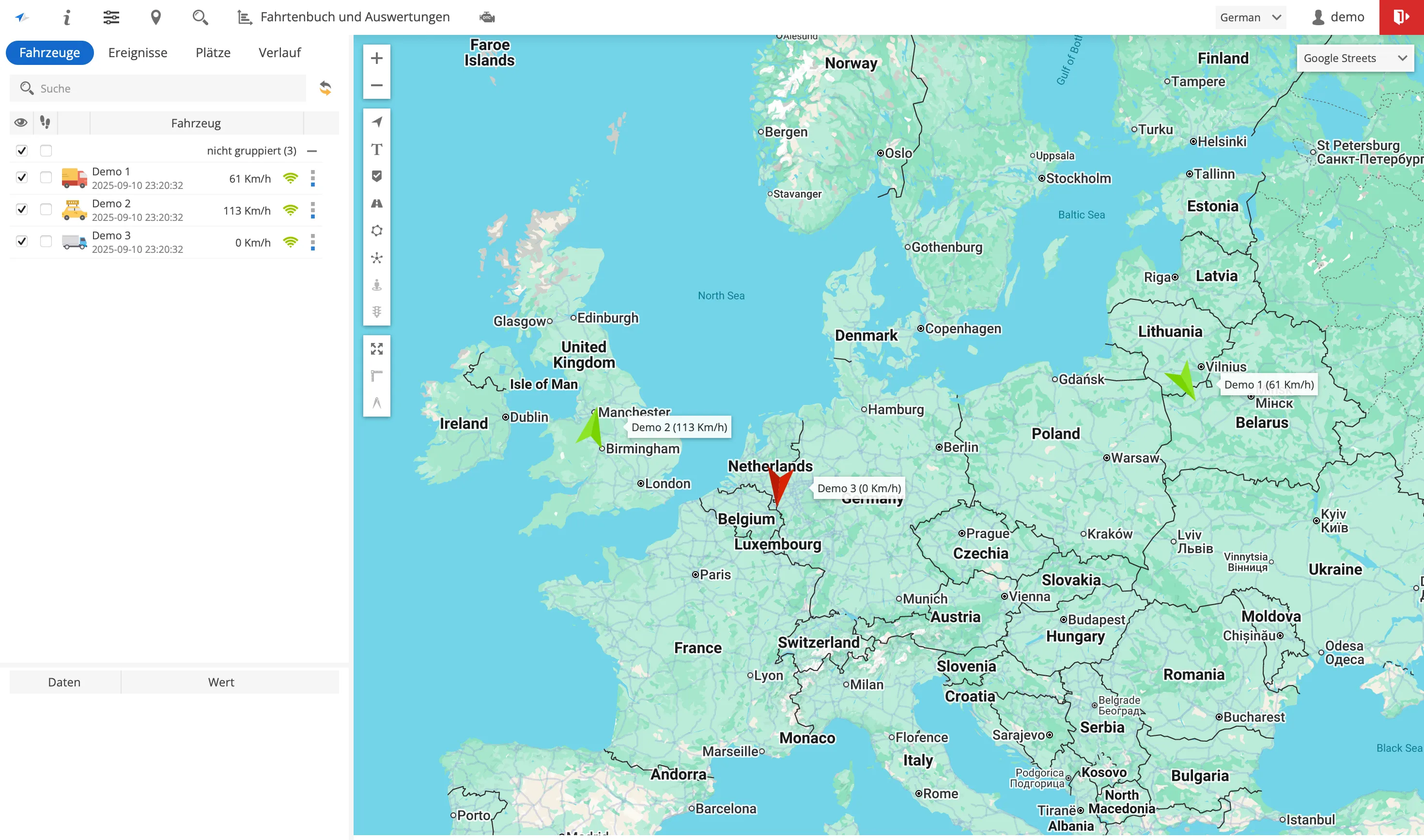 Safari GPS v6 Deutsches Dashboard